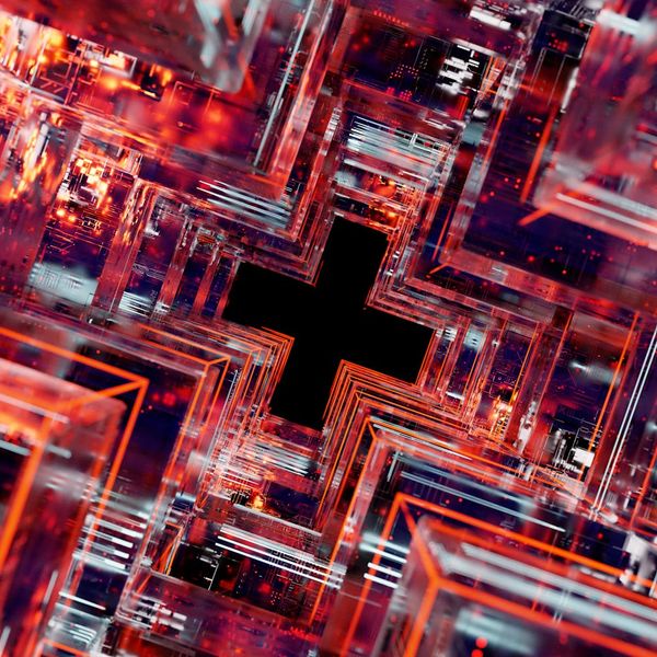 Abstract 3D wireframe globe representing global information network